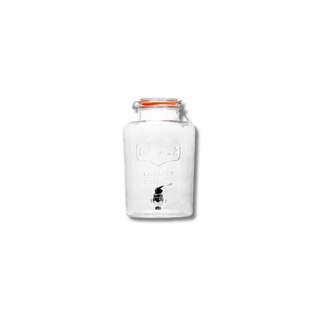 Glass Beverage Dispenser with Tap
